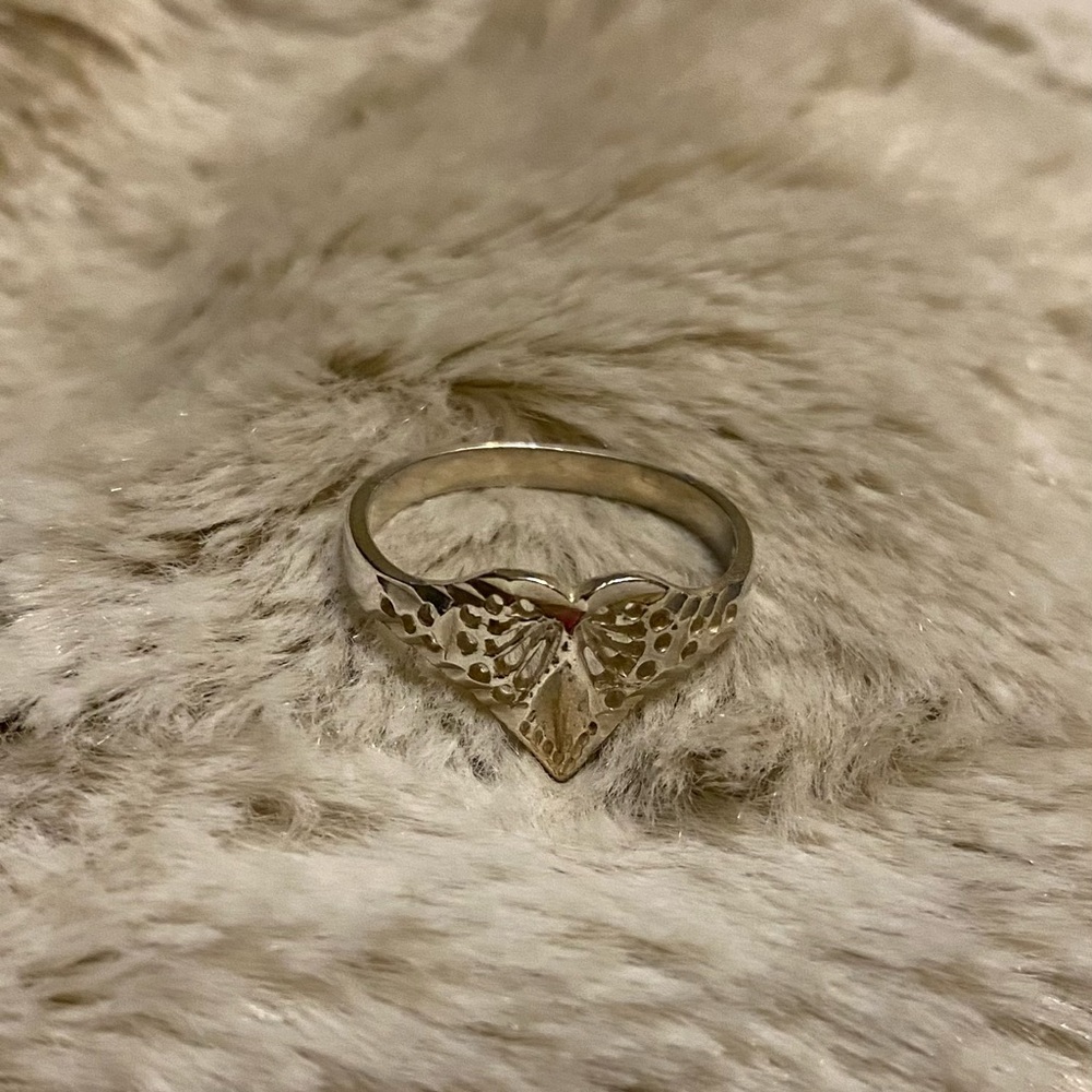 Sterling Silver 925 Heart Ring Size 8